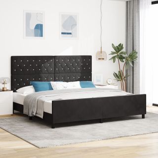 Voodi Raam Must 200x200 cm Samet