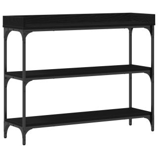 Konsoollaud Must Tammed 100x30x80 cm Tehispuit ja Teras