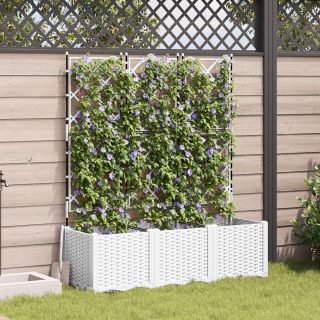 Aianduse potikast koos võrguga 3 tk Valge 120x40x143 cm