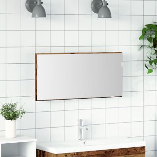 Vannitoa Peeglikapp LED Valgusega Vanapuit 80x37 cm