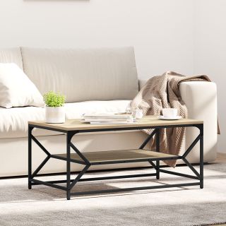 Kohvilaud riiuliga Sonoma tamme 90x50x40 cm Tehispuit