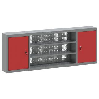 Tööriistakapp Seinale Paigaldatav koos Pegboardiga Punane 150x20x55 cm Teras