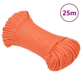 рабочая веревка, оранжевая, 3 мм, 25 м, полипропилен