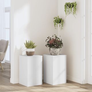 taimealused 2 tk, valge, 30x30x50 cm, tehispuit