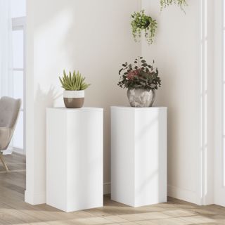 taimealused 2 tk, valge, 30 x 30 x 70 cm, tehispuit