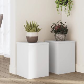 taimealused 2 tk, valge, 25x25x35 cm, tehispuit