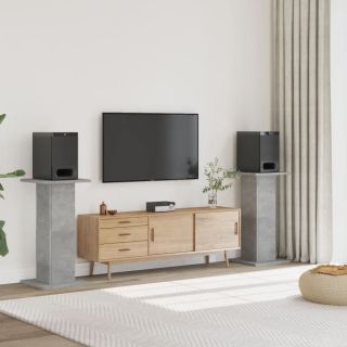 Стойки для колонок 2 шт., бетонно-серый, 30x30x80 см, искусственное дерево