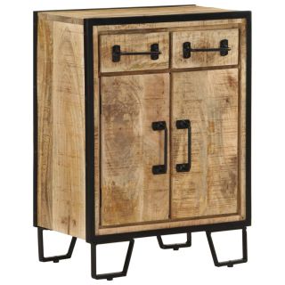 puhvetkapp 2 sahtliga, 53 x 31 x 72 cm, mangopuit ja raud