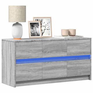 telerikapp LED-tuledega, hall Sonoma, 100x34x50 cm, tehispuit