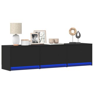 telerikapp LED-tuledega, must, 165 x 34 x 40 cm, tehispuit