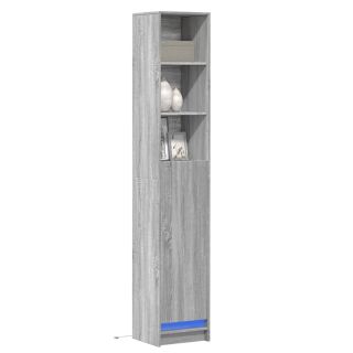 puhvetkapp LED-tulega hall Sonoma tamm 36x32,5x200 cm tehispuit