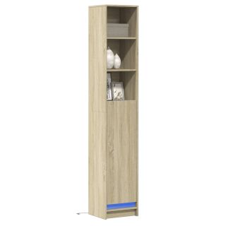 puhvetkapp LED-tulega, Sonoma tamm, 36x32,5x200 cm, tehispuit