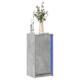 Буфет со светодиодной подсветкой, бетонно-серый, 42,5x34x85 см, искусственное дерево