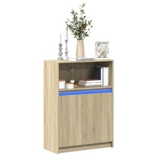 puhvetkapp LED-tulega, Sonoma tamm, 72x34x100 cm, tehispuit