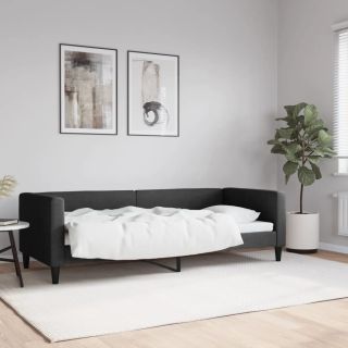 päevavoodi, must, 80 x 200 cm, kangas