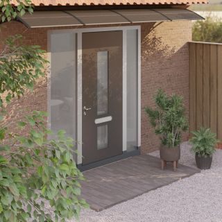 ukse varikatus, must, 350x100 cm, polükarbonaat