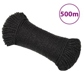 рабочая веревка, черная, 8 мм, 500 м, полипропилен