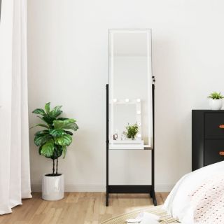ehetekapp peegli ja LED-valgustusega, eraldiseisev, must