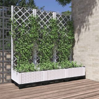 võrega taimekast, valge, 120 x 40 x 121,5 cm PP