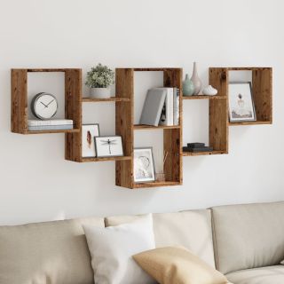 Полка настенная Старое дерево 159x18x66 см Инженерное дерево