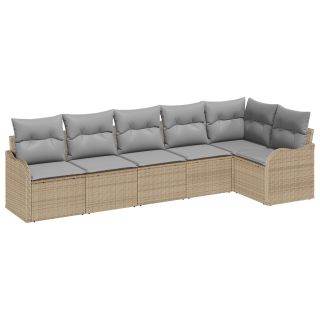 6-osaline Ai Sofa Komplekt padjaga Beež Polürotan,2-kohaline Ai Sofa padjaga Beež Polürotan