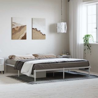 metallist voodiraam, valge, 183x213 cm