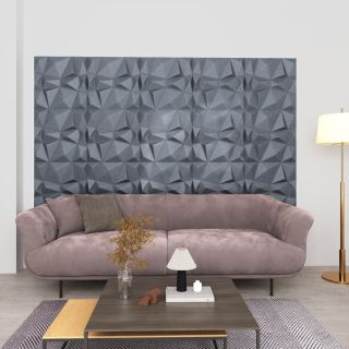 3D стеновые панели, 48 шт., 50x50 см, алмазно-серый, 12 м²