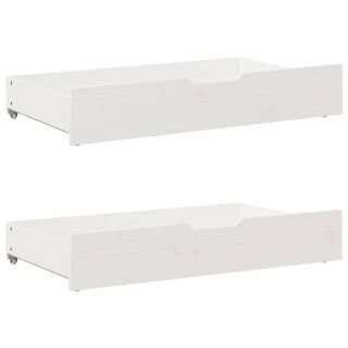 voodiralused sahtlid 2 tk, valge, 90x55x17 cm, männipuit
