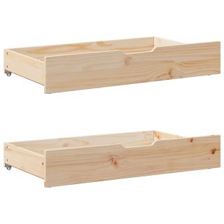 ratastega voodisahtlid 2 tk, 90 x 55 x 17 cm, männipuit