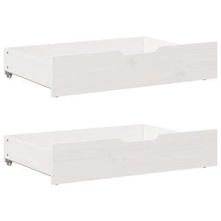 voodiralused sahtlid 2 tk, valge, 80x55x17 cm, männipuit