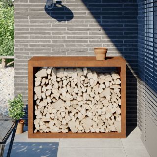 Küttepuude riiul 100x40x80 cm ilmastikukindel teras