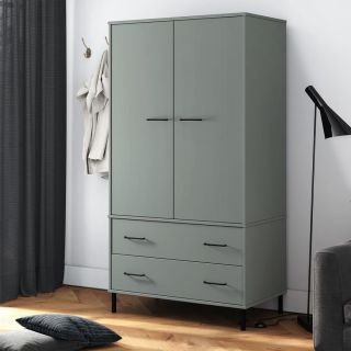 riidekapp metalljalgadega, hall, 90x55x172,5 cm täispuit OSLO