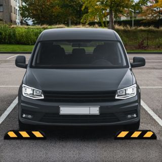 Парковочные барьеры со светоотражателями 2 шт, 56x15x10 см, резиновые