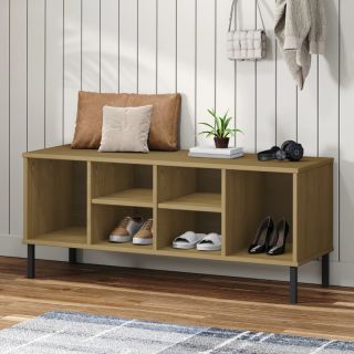 Полка для обуви на металлических ножках, коричневая, 106x35x45 см, OSLO
