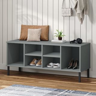 Полка для обуви на металлических ножках, серая, 106x35x45 см, OSLO