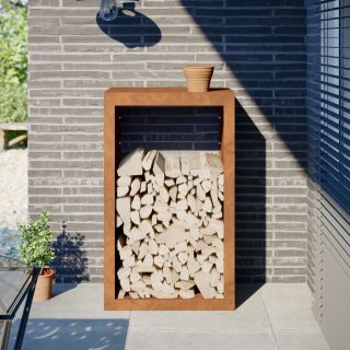 Küttepuude riiul 60x40x100 cm ilmastikukindel teras