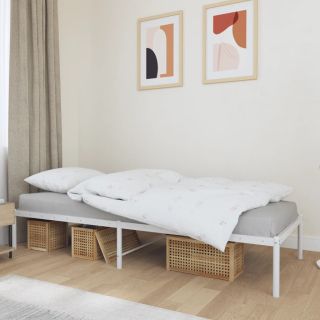 metallist voodiraam, valge, 90 x 190 cm