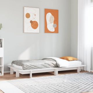 voodiraam ilma madratsita, valge, 90 x 200 cm, männipuit