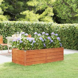 taimekast, rooste, 160x80x45 cm, Corten-teras