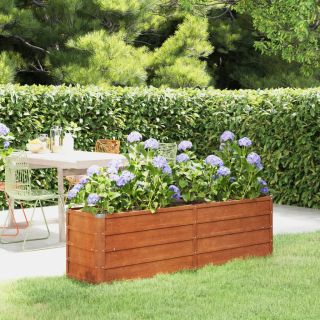 taimekast, rooste, 160x40x45 cm, Corten-teras