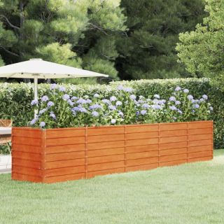 taimekast, rooste, 400x80x77 cm, Corten-teras