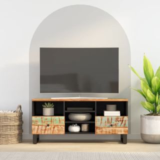 telerikapp, 100 x 33 x 46 cm, taastatud puit ja tehispuit