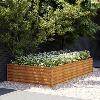 taimekast, 195 x 100 x 36 cm, Corten-teras