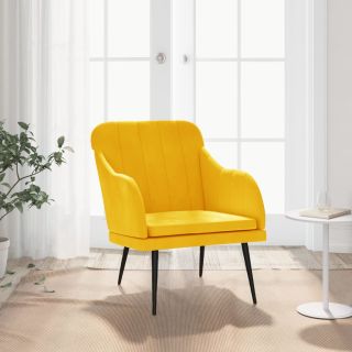 tugitool, kollane, 63 x 76 x 80 cm, samet
