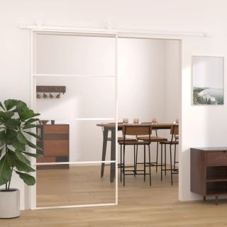 liuguks, ESG-klaas ja alumiinium, 102,5 x 205 cm, valge