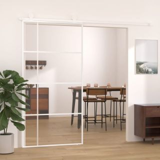 liuguks, ESG-klaas ja alumiinium, 102,5 x 205 cm, valge