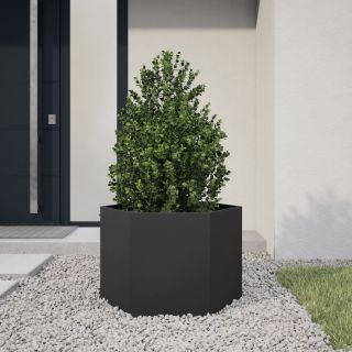 kuusnurkne aia taimekast, must, 69x60x45 cm, teras