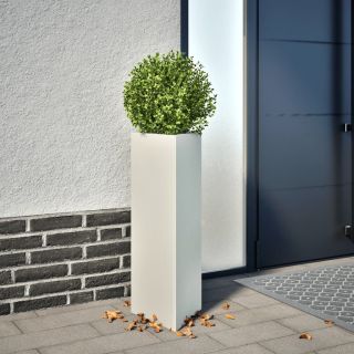 kolmnurkne aia taimekast, valge, 30 x 26 x 75 cm, teras