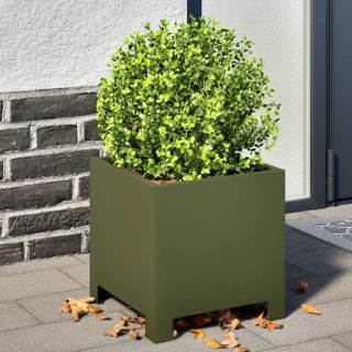 aia taimekastid 2 tk, oliiviroheline, 30x30x30 cm, teras