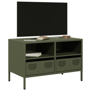 Тумба под телевизор, оливково-зеленая, 68x39x43,5 см, холоднокатаная сталь